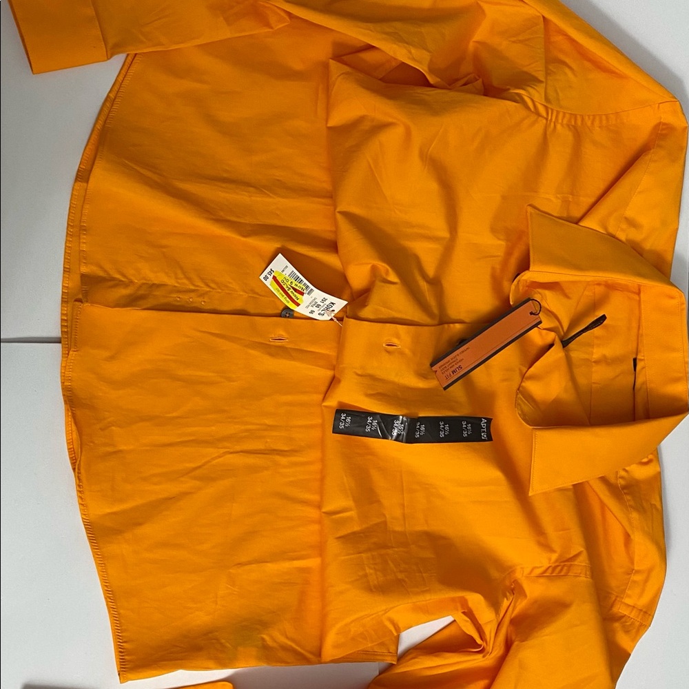 Brand new with tags orange APT 9 button down mens long sleeve dress shirt